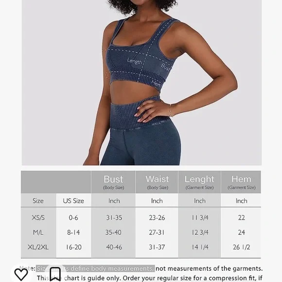 Workout set Square-Neck Bra workout top and leggings - Picture 6 of 11